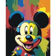 Картина по номерам ЖПН "Герои Дисней: Красочный Микки Маус", Раскраска 40x50 см, Мультфильмы