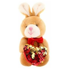 Мягкая игрушка "Зайчик с сердцем", пайетки, на подвеске Milo Toys