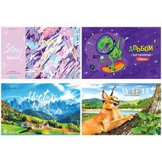 Альбом для рисования 12л, А4, на скрепке ArtSpace "Микс. Ассорти", 12 шт