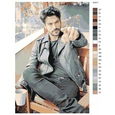 Картина по номерам W-617 "Турецкий актёр - Бурак Озчивит" 80x120 Brushes Paints