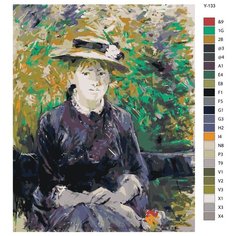 Картина по номерам Y-133 "Картина - Портрет Поль Гобияр. Берта Моризо" 80x100 Brushes Paints