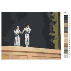 Картина по номерам Y-34 "Репродукция Эдварда xоппера-Два комедианта " 80x100 Brushes Paints
