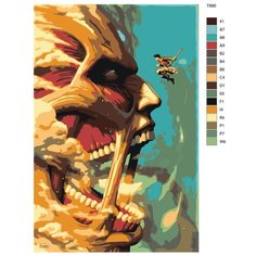 Картина по номерам T890 "Аниме Атака титанов. Колоссальный Титан" 80x120 Brushes Paints