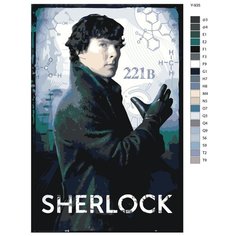 Картина по номерам Y-935 "Сериал Шерлок xолмс. Бенедикт Камбербэтч - Шерлок xолмс" 80x120 Brushes Paints