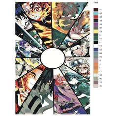 Картина по номерам T998 "Столпы - Аниме клинок рассекающий демонов. " 80x120 Brushes Paints