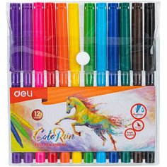 Набор фломастеров 12 цветов Deli ColoRun (линия 2мм)