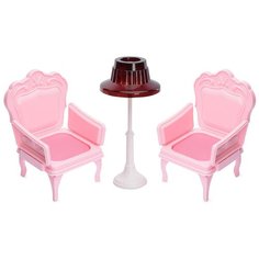 ОГОНЁК Кресла с торшером (С-1393) розовый/белый/коричневый