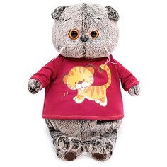 Мягкая игрушка Basik&Co Кот Басик в футболке с принтом "Тигренок" 25 см Budi Basa