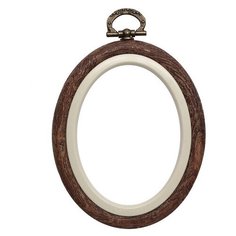 230-6 Пяльцы-рамка пластиковые под дерево 8,5*10,5см, овал, Nurge