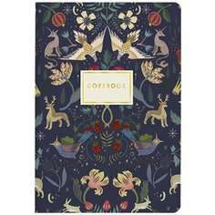 Тетрадь евро А5 40 л. BRUNO VISCONTI сшивка, клетка, Soft Touch, фольга, бежевая бумага 70 г/м2, "сказки", 7-40-110