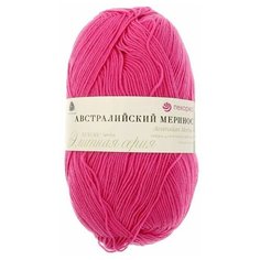 Пехорский текстиль Пряжа "Австралийский меринос" 95%меринос. шерсть,5%акрил объёмный 400м/100гр 470-Яр. амарант Пехорка
