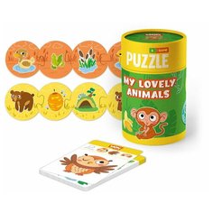 Игровой набор "Мои милые зверята": пазлы и карточки с заданиями MON