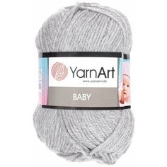 Пряжа "Baby" 100% акрил 150м/50гр (195 серый), 1шт Yarn Art