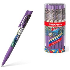 Ручка шариковая автоматическая ErichKrause ColorTouch Purple Python, узел 0.7 мм, тонкое письмо, корпус Soft Touch, корпус с дизайном, чернила синие