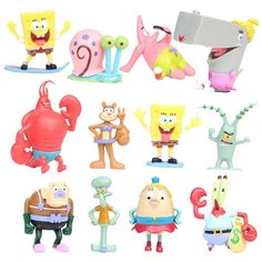 Набор фигурок героев Спанч Боба (12 шт.) Noname