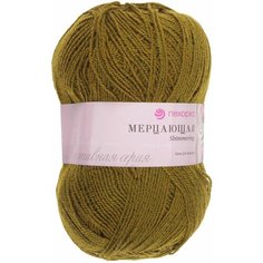 Пряжа Пехорка Мерцающая табак (032), 96%акрил/4%метанит, 430м, 100г, 1шт