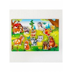 Головоломка липучки Где чей малыш?, Лесная Мастерская