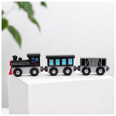 Паровоз и два вагона «Магнитные» 3×7,5×19 см Noname