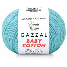 Пряжа Gazzal Baby Cotton (3451 нежная бирюза)