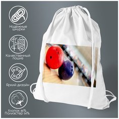 Сумка для обуви CoolPodarok Боулинг Шары для боулинга Игра Оранжевый Синий