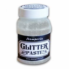 Паста с блестками Glitter Paste банка с крышкой 5,5 х 7,5 см серебро * 100 мл STAMPERIA K3P45S