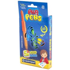 Воздушные фломастеры Centropen AIR PENS VIVID BLOPENS, яркие тона, 5 цветов и 1 трафарет