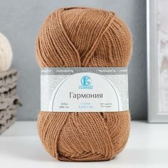Камтекс Пряжа "Гармония" 50% шерсть, 50% акрил 245м/100гр (077 беж. темн)