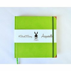 Альбом для акварели 20х20 см Салатовый 250гр. 100% целлюлоза Black13 Bunny