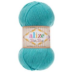 Пряжа Alize Baby Best, 90 % акрил, 10 % бамбук, 100 г, 240 м, 5 шт., 164 лазурный