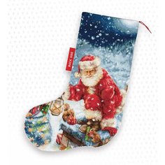 Luca-S Набор для вышивания рождественского носочка Дед Мороз PM1231