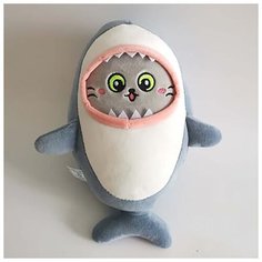 Мягкая плюшевая игрушка Кот в костюме акулы 25 см. Belai Toys