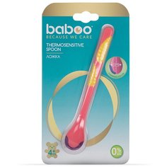 Ложка термочувствительная 10-024/10-025/10-028 розовый Baboo