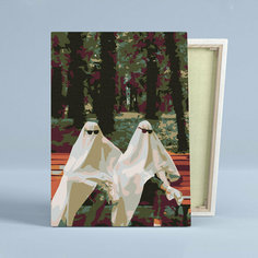 Картина по номерам, холст на подрамнике - Пара В Парке - p54172 RED Panda