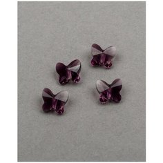 Бусины бабочки Swarovski, цвет Amethyst Blend (#721), размер 8 мм, 4 шт.
