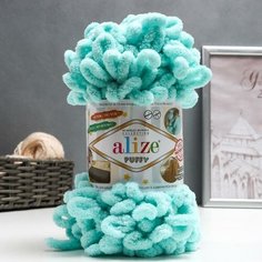 ALIZE Пряжа "Puffy" 100 % микрополиэстер 9м/100г (19 светло-бирюзовый)