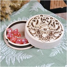 Дайс трей - кейс для кубиков "Злобоглаз" / dice case / dice tray / ДнД / Pathfinder / dungeon and dragons / дайсы / D20 Чудеса леса