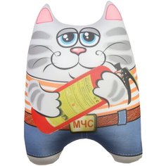 Мягкая игрушка антистресс Штучки, к которым тянутся ручки Кот спасатель, МЧС