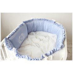 Бортики в детскую кроватку для новорожденного + простыня "Голубые сны" из Tensel для кроватки Stokke Sleepi и Stokke Sleepi Mini Kris Fi