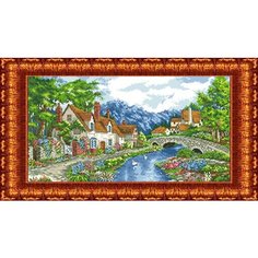 Набор для вышивания "Альпийский городок", 28x47 см, Каролинка
