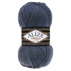 Пряжа Alize Superlana klasik (Суперлана Классик) - 3 мотка 203 джинс меланж 25% шерсть, 75% акрил 280м/100г