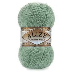 Пряжа Alize Angora Gold (Ангора Голд) - 2 мотка 180 зеленый миндаль 20% шерсть, 80% акрил 550м/100г