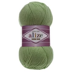 Пряжа Alize Cotton Gold (Ализе Коттон Голд) - 5 мотков 485 зеленый 55% хлопок, 45% акрил 330м/100г