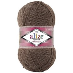 Пряжа Alize Superwash Comfort Socks (Ализе Супервош) - 3 мотка, Коричневый меланж (240), 75% шерсть супервош, 25% полиамид, 420м/100г