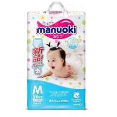 Manuoki Трусики-подгузники, размер M, 6-11 кг, 56 шт