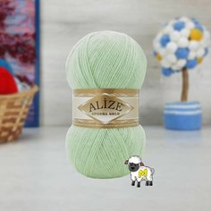 Пряжа ALIZE Angora Gold, св. салат - 842, 20% шерсть, 80% акрил, 5 мотков, 100 г, 550 м.
