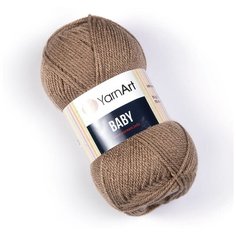 Пряжа для вязания YarnArt Baby (ЯрнАрт Беби) - 2 мотка 218 темно-бежевый, гипоаллергенная для детских изделий, 100% акрил, 150м/50г