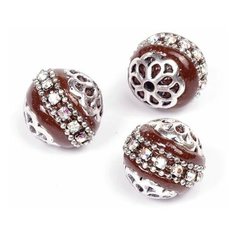 Бусины этника TESORO арт. TS-A3097 цв.6 коричневый 17мм, in 2 мм