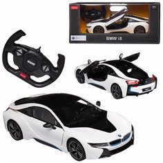 Машина р/у 1:14 BMW i8, цвет белый матовый, двери открываются в ручную Rastar