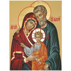 Алмазная мозаика на подрамнике Святое семейство, 16 цветов, круглые алмазы, размер 3мм Diamond Mosaic