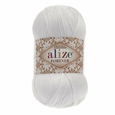 Пряжа ALIZE FOREVER, белый - 55, 100% микрофибра акрил, 5 мотков, 50 г, 300 м.